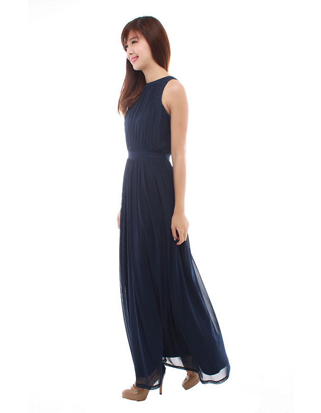 Paris Maxi Dress in Navy Blue